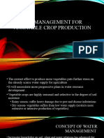 Topic 7. Wtaer Managment For Vegetable Crop Production