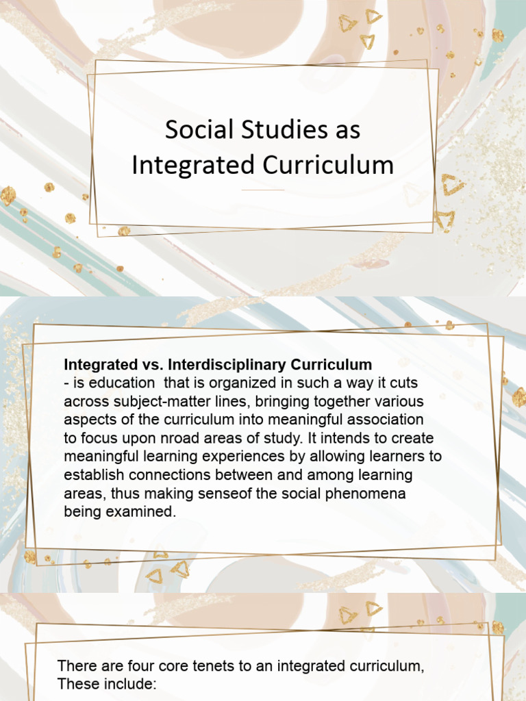 Social Studies As Integrated Curriculum PDF Curriculum Project
