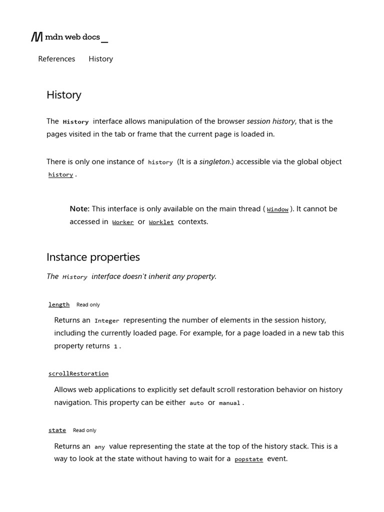 Developer mozilla org en us docs web api history pdf document