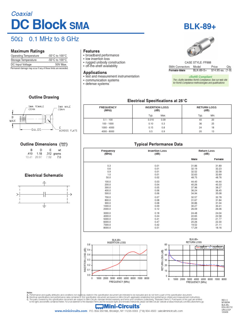 DC Blocker BLK 89+ PDF Hertz Electrical Engineering