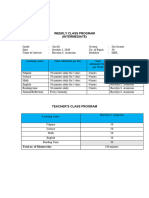 Student Class Schedule