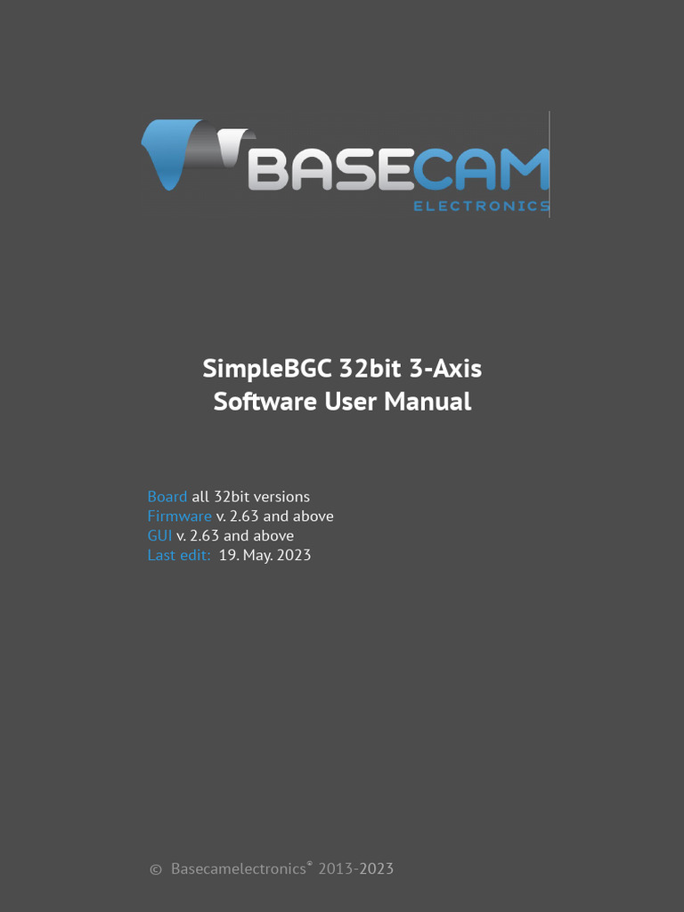 SimpleBGC 32bit Manual Eng | PDF | Electric Motor | Gyroscope