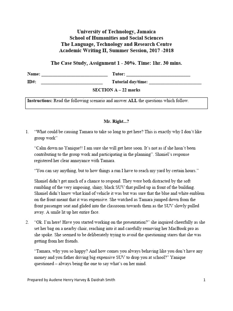 Answer Key - MR Right - Case Study Test - Summer 2018 | PDF | Argument ...