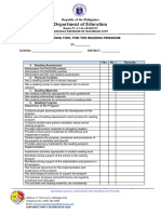 Registered Monitoring Tool For The Reading Program