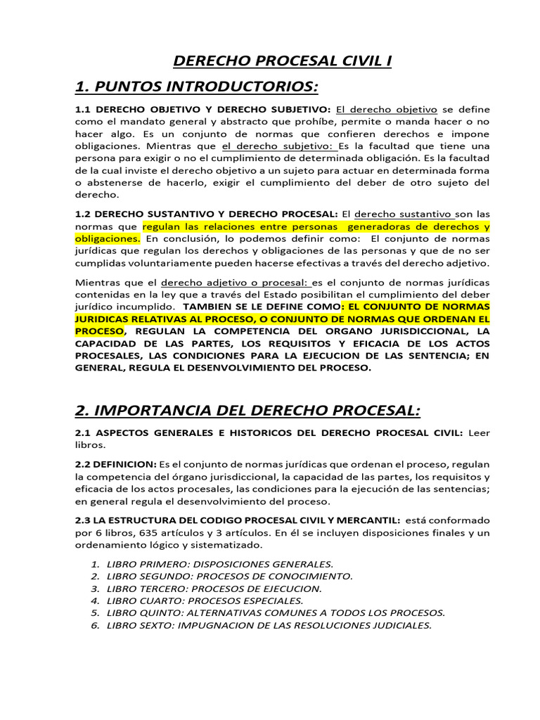 Derecho Procesal Civil I | PDF | Ley procesal | Jurisdicción