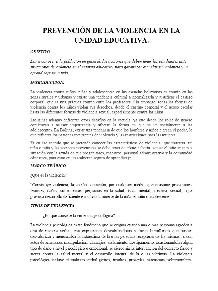 Prevencion de La Violencia 2023 | PDF | Violencia | Abuso infantil