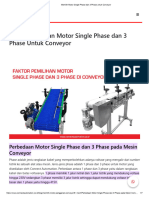 Memilih Motor Single Phase Dan 3 Phase Untuk Conveyor