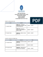 Final Exam Timetable Session 2023