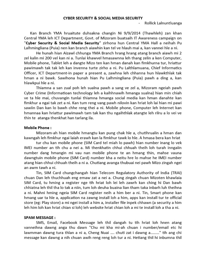 Cyber Security & Social Media Safety Guide | PDF | Banking | Banking ...