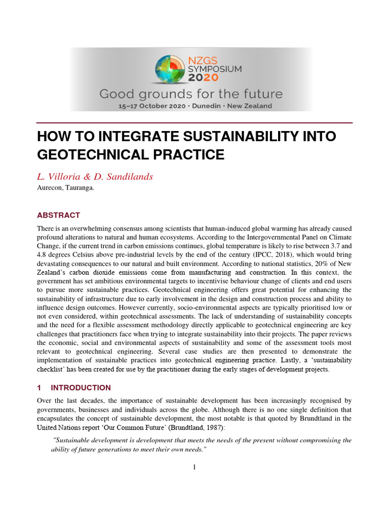 NZGS2021 How To Integrate Sustainability Into Geotechnical Practice ...