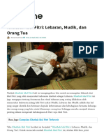 01 Khutbah Idul Fitri - Lebaran, Mudik, Dan Orang Tua