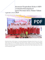 Laporan Pelaksanaan Perpisahan Kelas 6 SDN Sekarjati 1 Kecamatan Karanganyar Kabupaten Ngawi Provinsi Jawa Timur Tahun Ajaran 2018