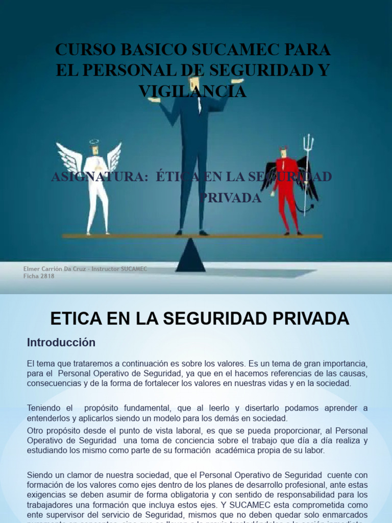 Ética y Valores en Seguridad Privada | PDF | Obediencia (comportamiento ...