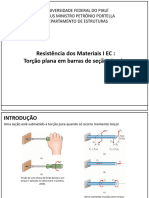 4.1 Torção Plana em Barras de Seção Circular