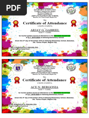 certificate of attendance