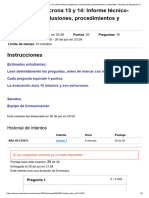 Evaluación Asíncrona 13 y 14: Informe Técnico-Objetivos y Conclusiones, Procedimientos y Materiales