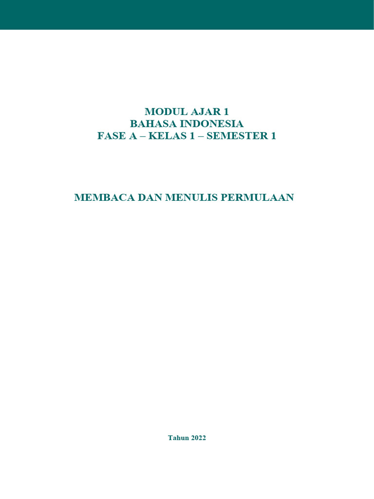 Modul Ajar Ma 1 Esps B Indonesia Kelas 1 Pdf