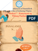 Modyul 7. Kasaysayan NG Wikang Pambansa