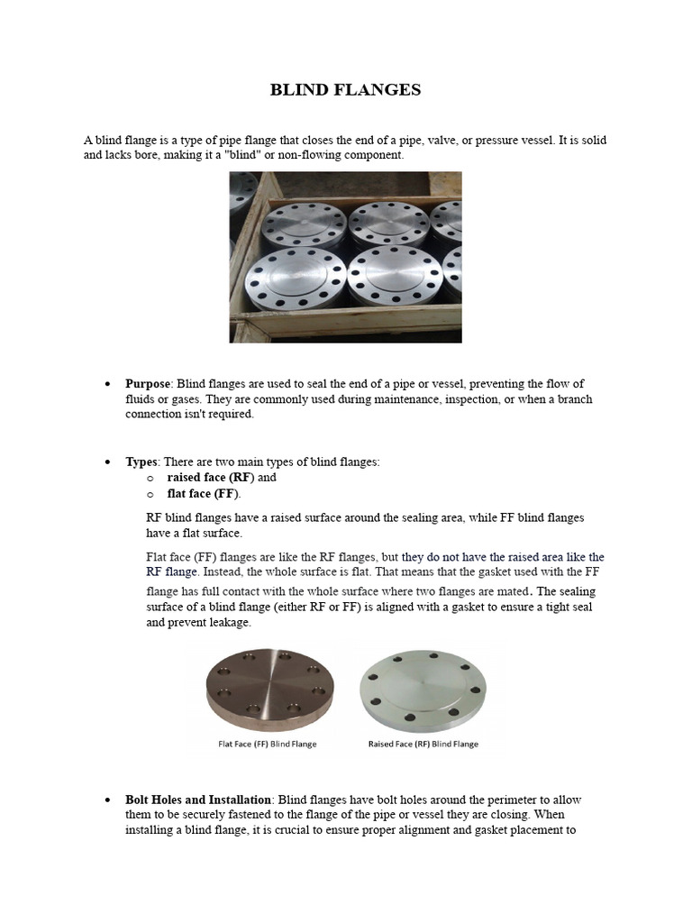 Blind Flanges Pdf Pipe Fluid Conveyance Applied And