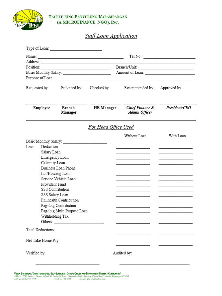 05 Staff Loan Application Pdf Taxation Economies