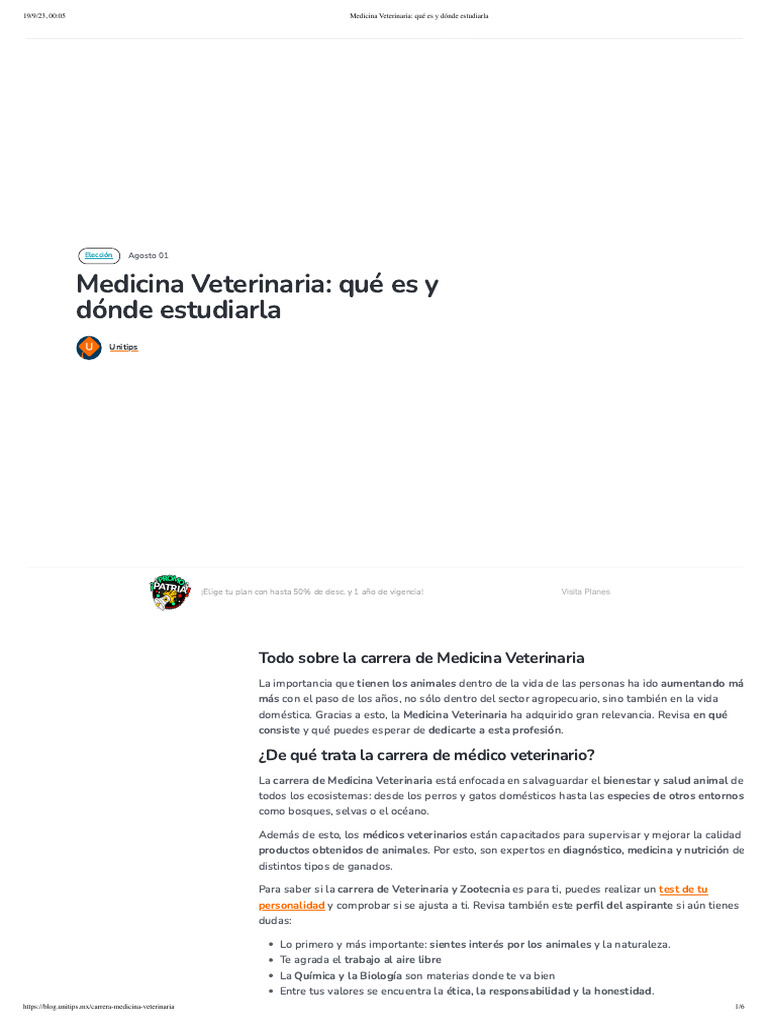 Carrera de Medicina Veterinaria en México | PDF | Medicina Veterinaria ...