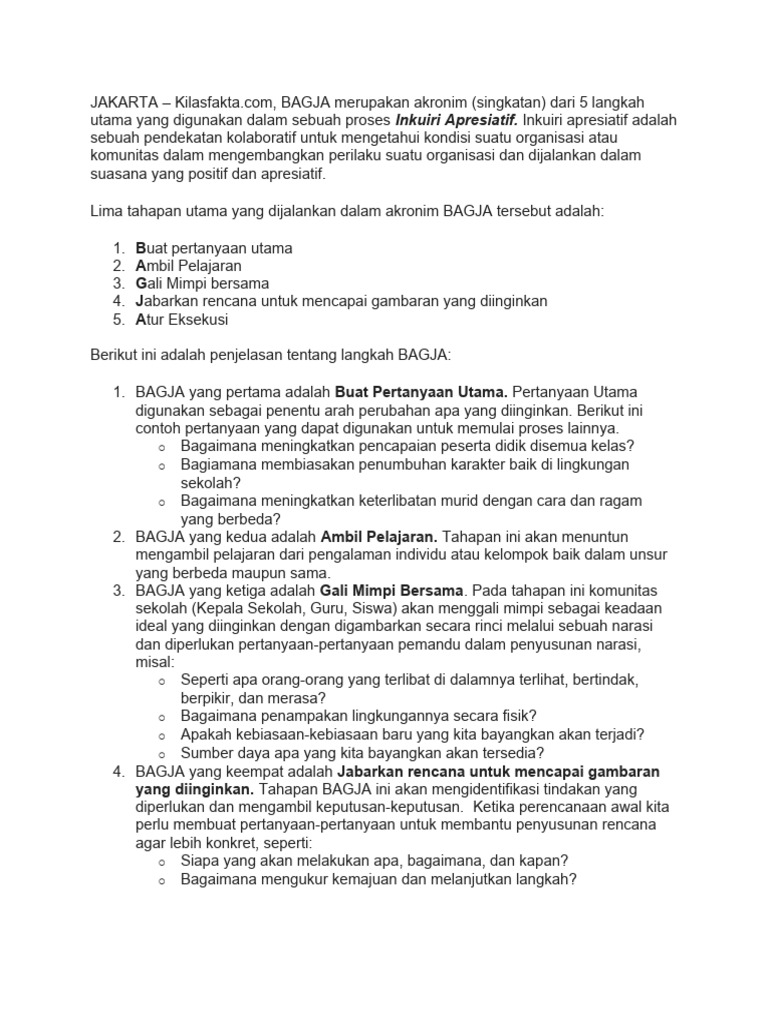 Langkah-Langkah Metode BAGJA | PDF