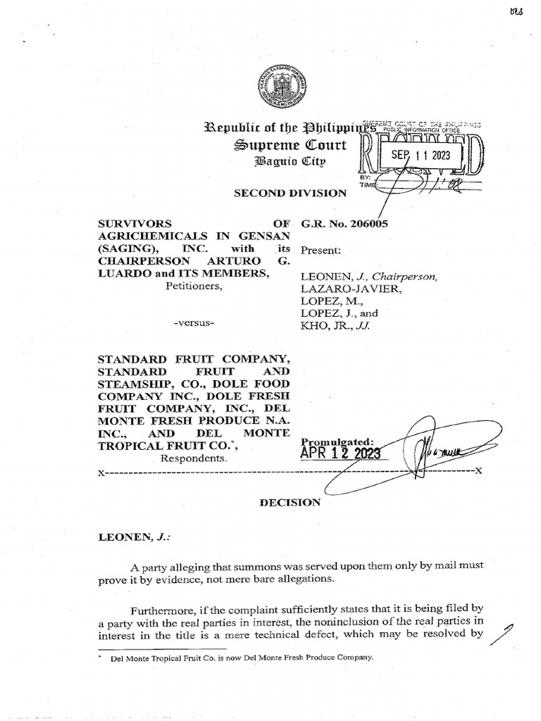 G.R. No. 206005 PDF In Rem Jurisdiction Complaint