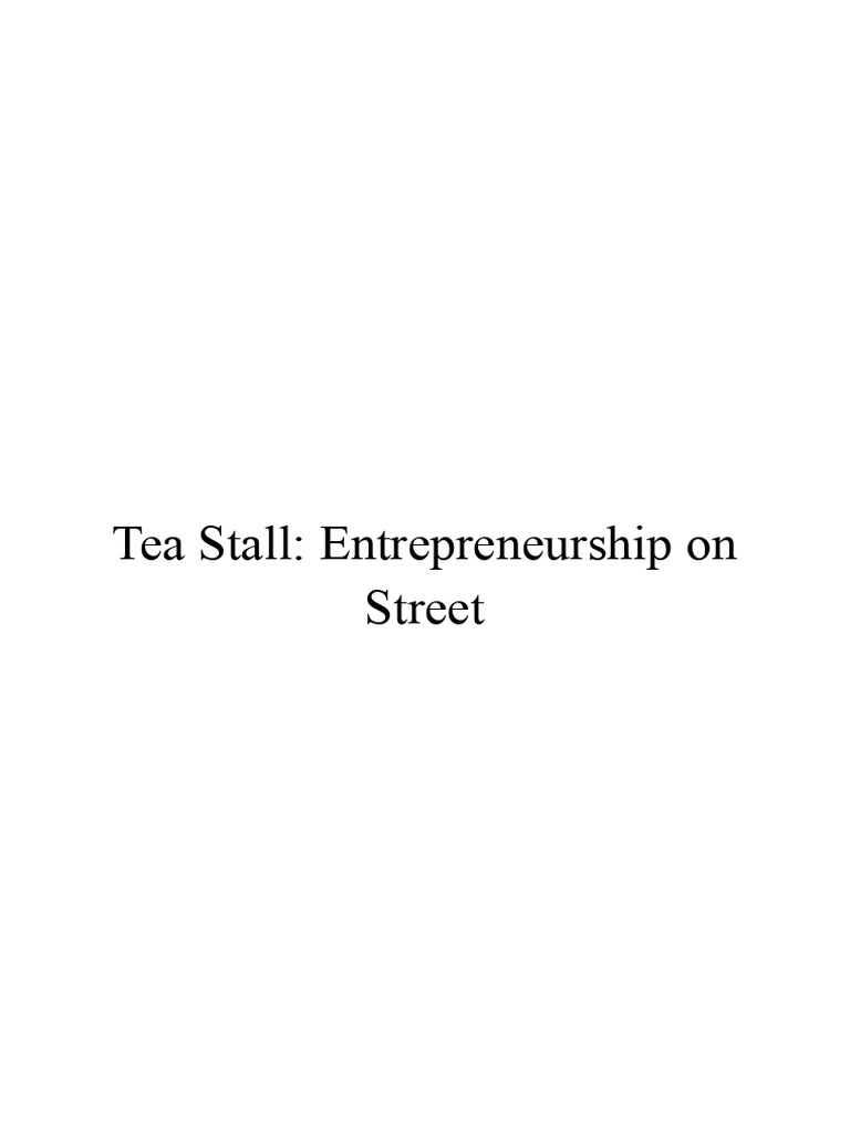 Report On Tea Stall PDF PDF