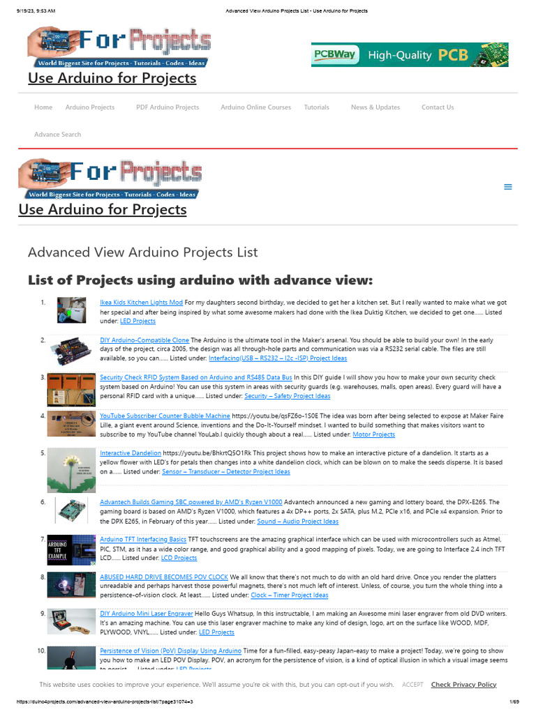 Advanced View Arduino Projects List - Use Arduino For Projects 3 | PDF ...