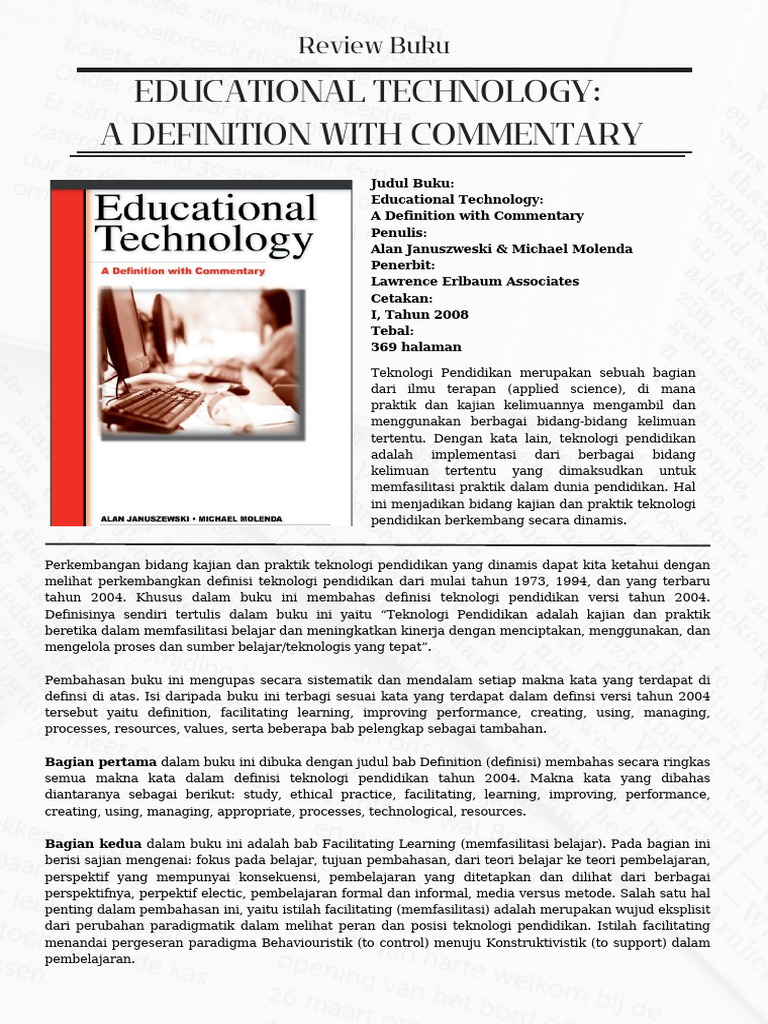 Review Buku Educational Technology A Definition With Commentary Pdf