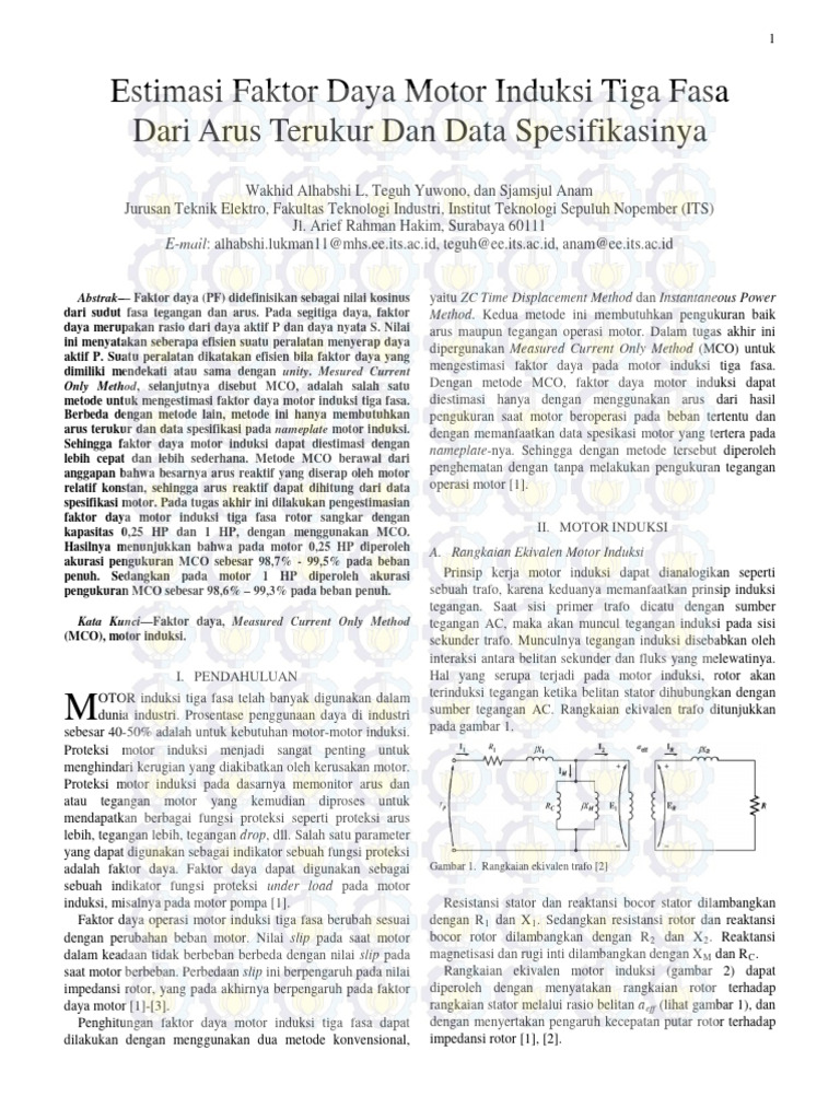 Estimasi Faktor Daya Motor Induksi MCO | PDF | Sains & Matematika