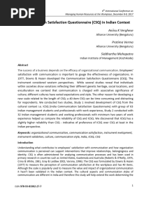 Communication Satisfaction Questionnaire