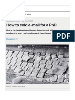 How To Cold E-Mail For A PHD