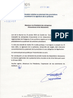 Lettre Circulaire Relative Au Paiement Des Prestations Concomitant À La ...