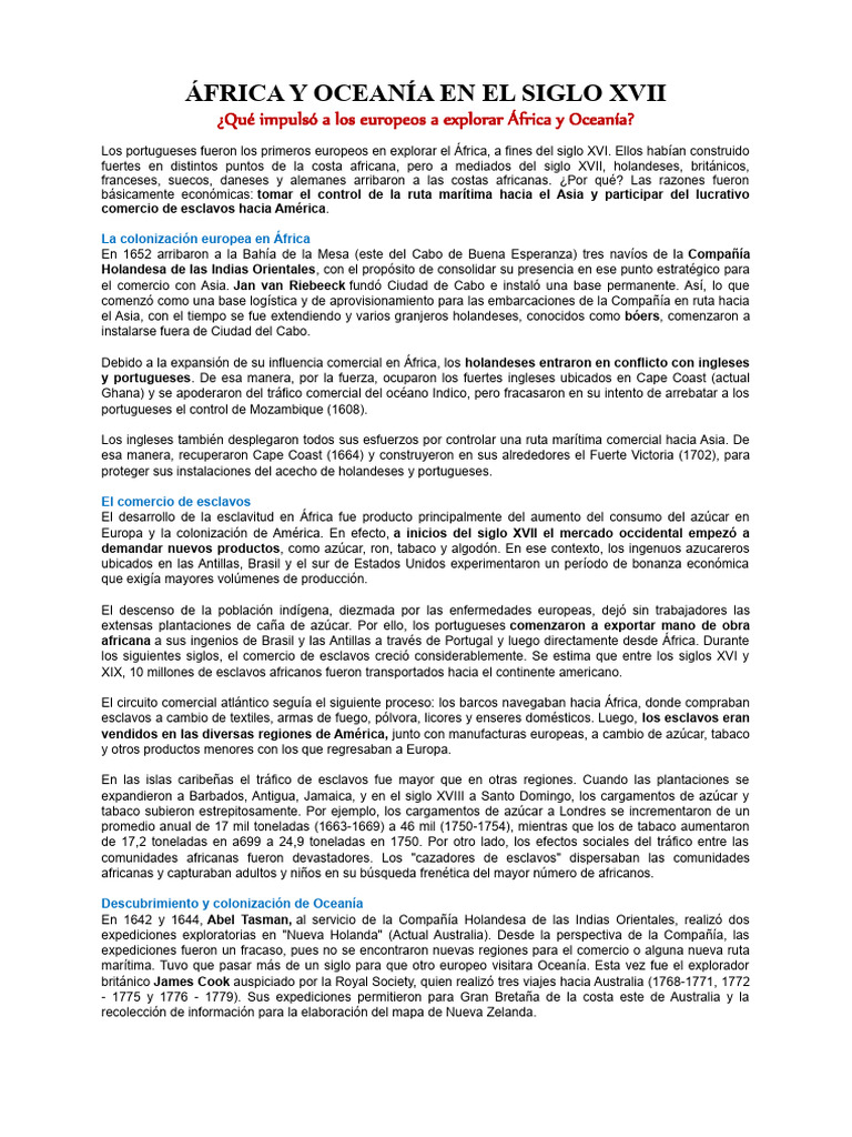 Comercio de esclavos en África y Oceanía | PDF | Esclavitud | Azúcar