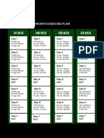 Sample 1 Month Exercise Plan