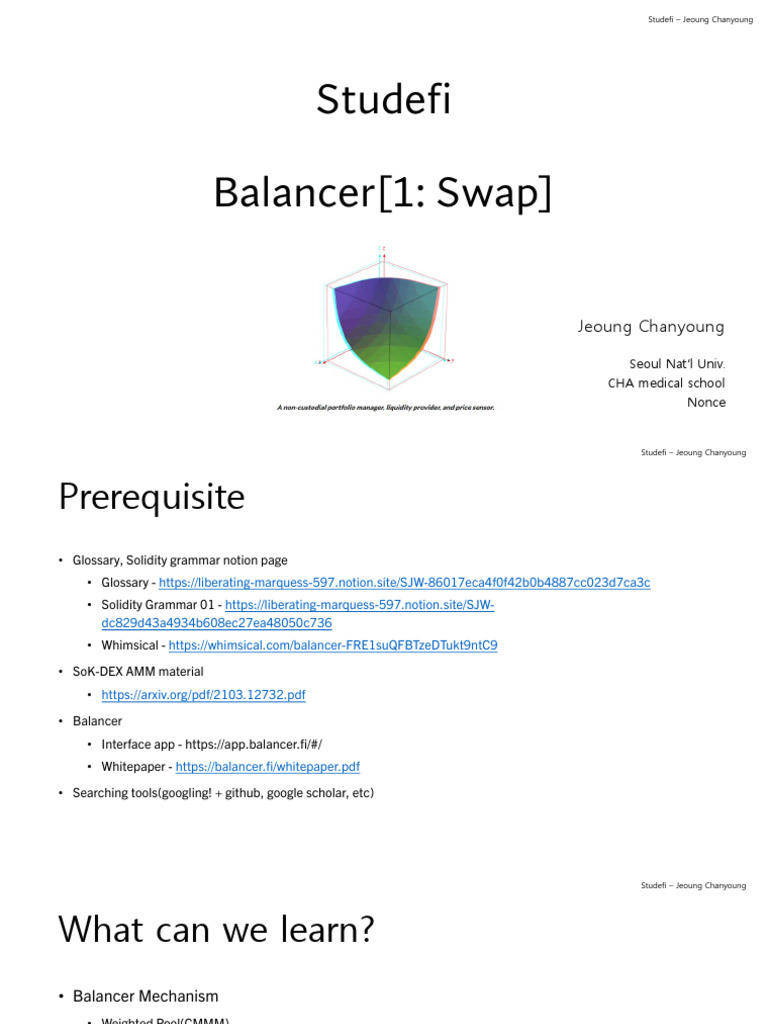 Balancer 1 Swap Studefi Pdf Market Liquidity Market Economics