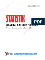 Statistik Lahan Dan Alat Mesin Pertanian Provinsi Kalimantan Barat Tahun 2012