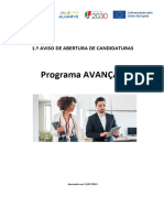 Aviso de Abertura de Candidaturas Programa AVANCAR