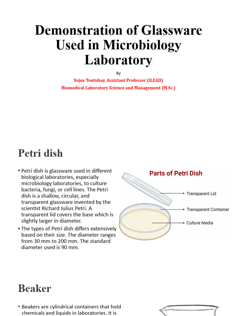 Demonstration of Glassware Used in Microbiology Laboratory PDF