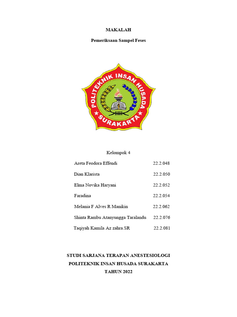 Sel Ragi dalam Pemeriksaan Feses | PDF