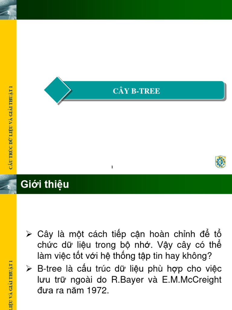 (B Slide Chung C A Các L P) (C4T9) B-Tree (1 Version Khác) | PDF