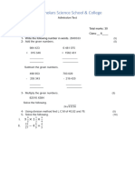 Class 6 Math Admission Test