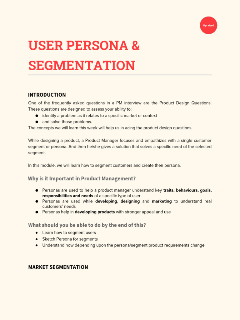 1 - User Persona - Segmentation | PDF | Market Segmentation | Linked In