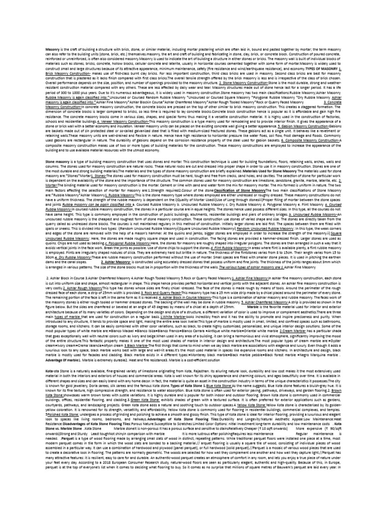 Stone Masonry Pdf Masonry Brick