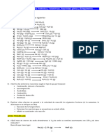 EJERCICIOS TEMA 14. Reaccciones Químicas y Leyes Ponderales y Estequiometría