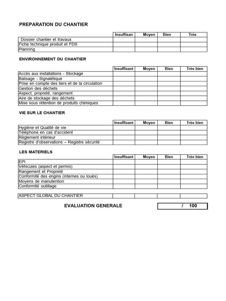 Formulaire D audit PDF