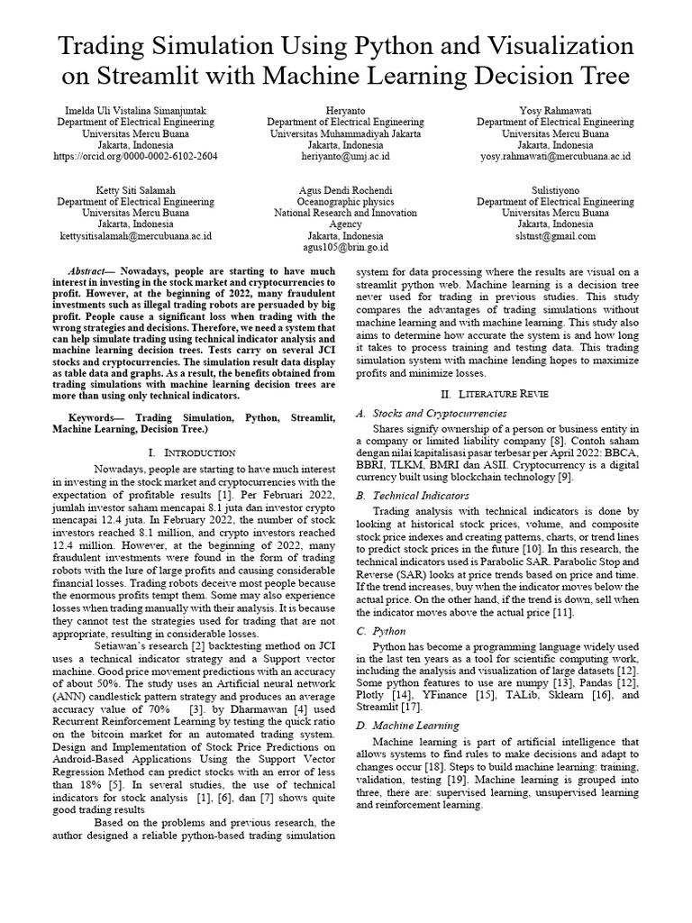 Trading Simulation Using Python and Visualization On Streamlit With ...