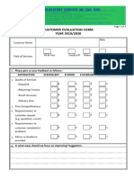 Customer Evaluation Form