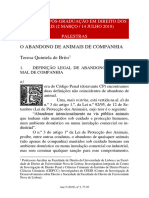 O Abandono de Animais de Companhia Teresa Quintela de Brito